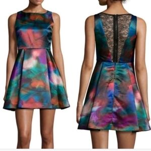 Alice + Olivia Belia A-Line Lace Back Mini Dress Size 6